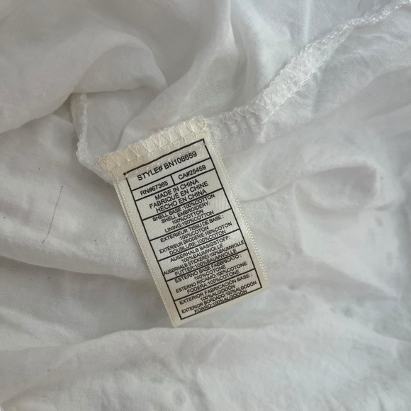 Steve Madden Jayda White Poplin Ruffle Eyelet Tiered Sleeveless Mini Dress Large - Picture 7 of 7